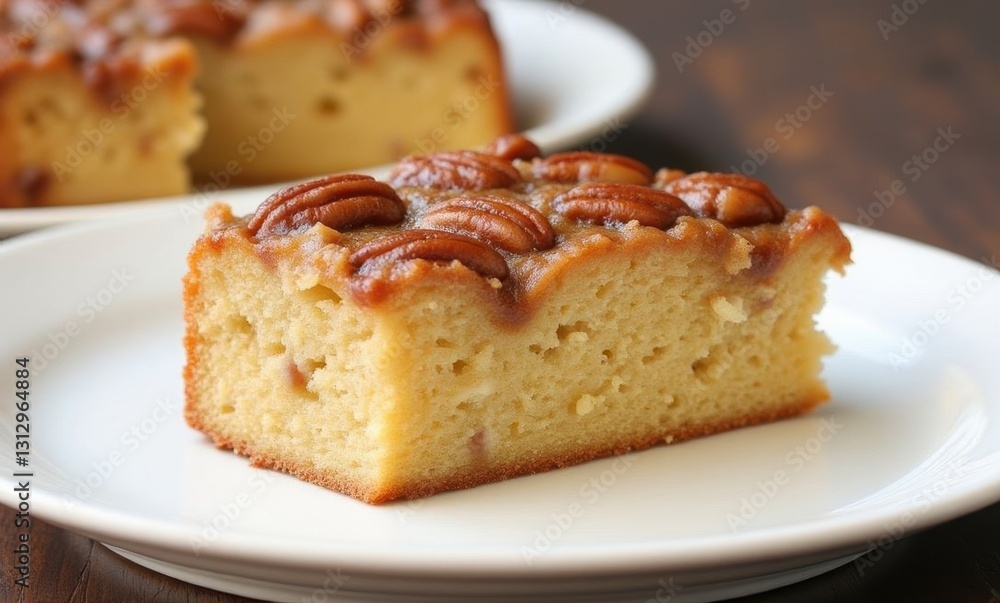 Delicious pecan cake slice Delicious pecan cake slice
