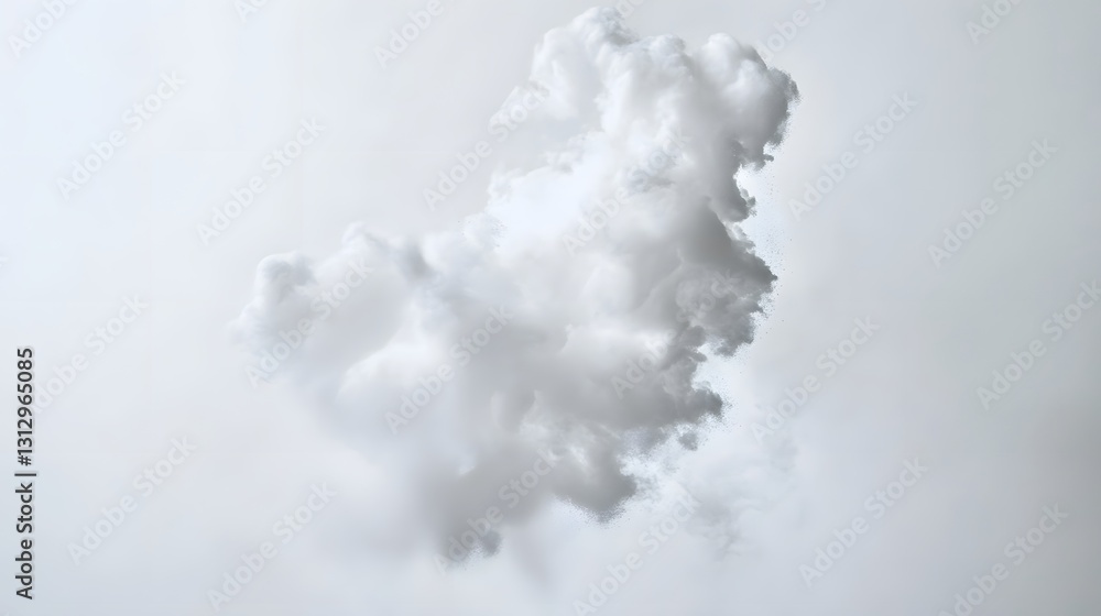 Obraz premium Fluffy Cloud in the Sky: A solitary, puffy cloud floats serenely in a vast, open sky, evoking a sense of calm and freedom.