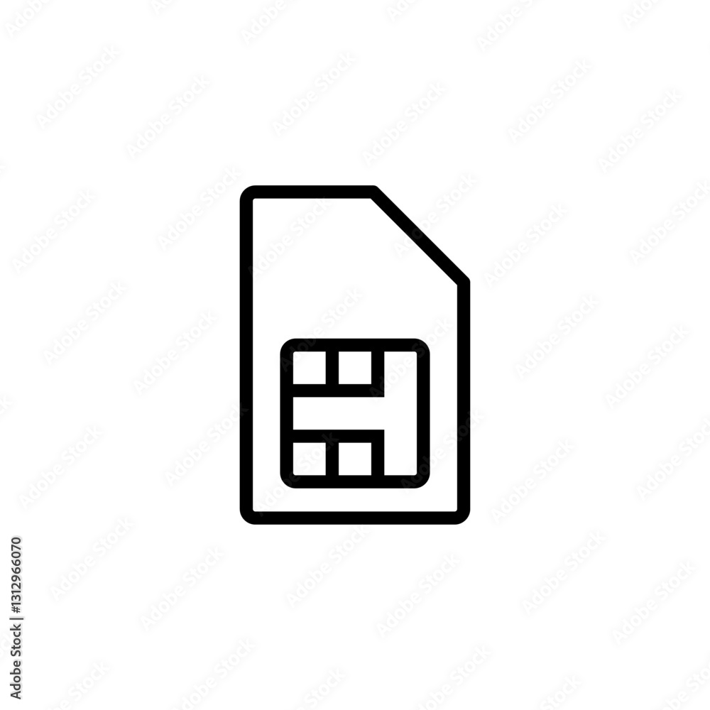 Sim card icon logo design. dual sim card sign and symbol Sim card icon logo design. dual sim card sign and symbol