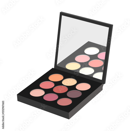 eyeshadow palette nude neutral makeup illustration vector design