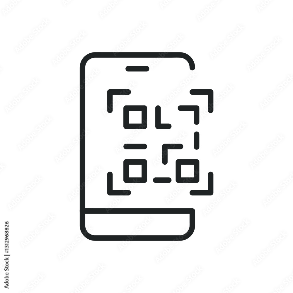 QR code thin line icons. Editable stroke and Perfect pixel on transparent background QR code thin line icons. Editable stroke and Perfect pixel on transparent background