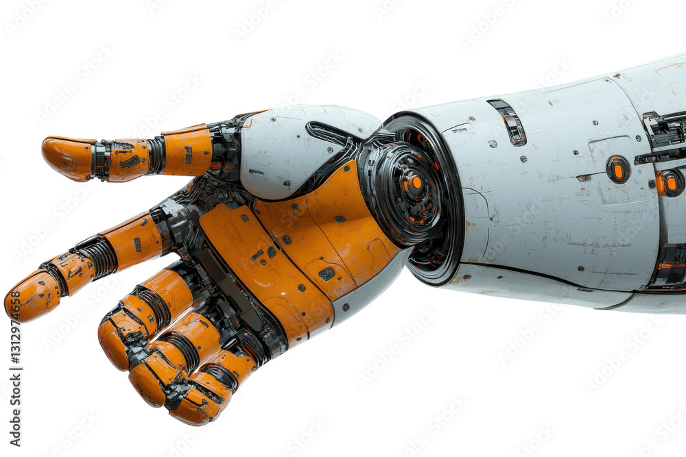 Obraz premium Robotic hand reaching out in a futuristic setting showcasing advanced technology and design