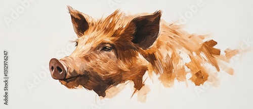 Professional Image of Duroc Pig on White Background for Agricultural and Livestock Purposes