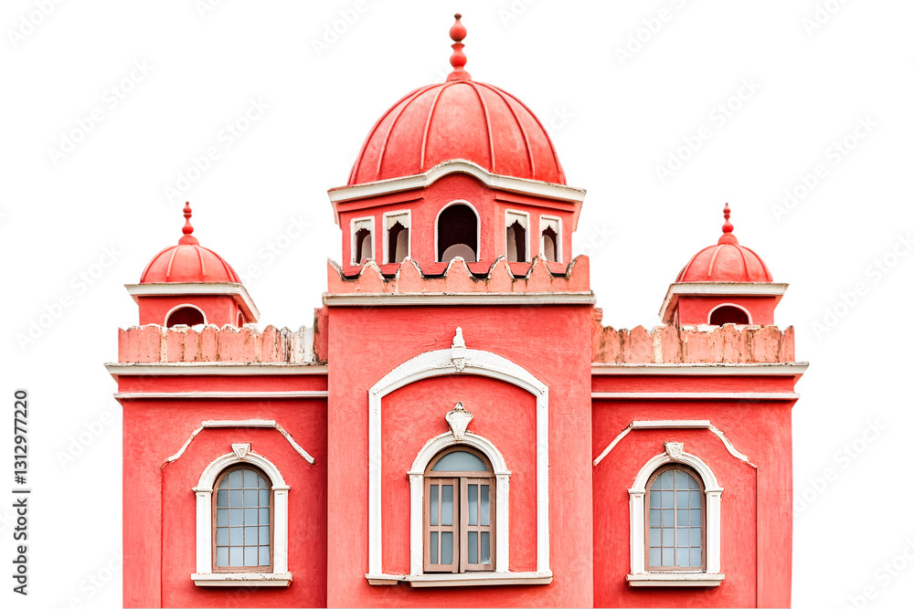 Obraz premium Coral Pink Building Majestic Domes Stunning Architecture
