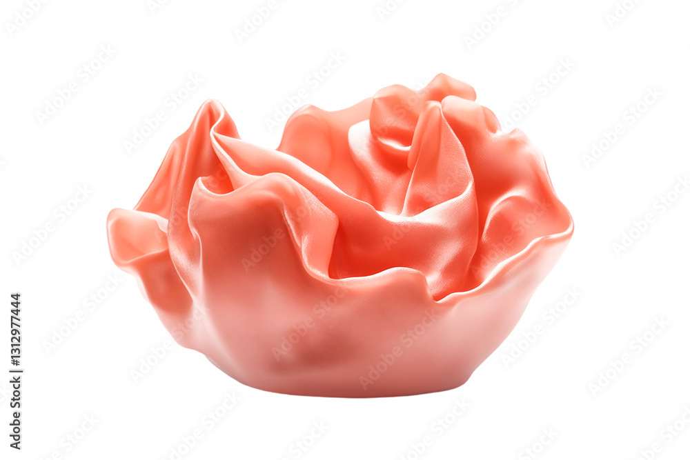 Coral Silk Draped Softly Elegant Rose-like Form Abstract Texture Coral Silk Draped Softly Elegant Rose-like Form Abstract Texture