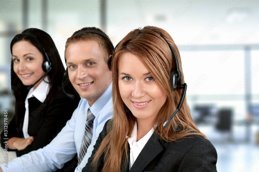 Customer service in professional work in a modern office Customer service in professional work in a modern office