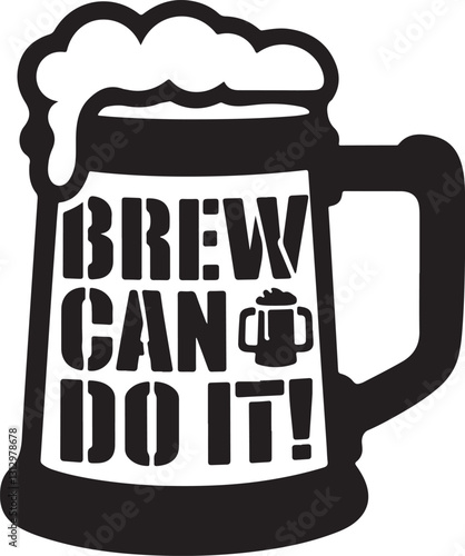 A die cut design of a beer stein with the text illustration