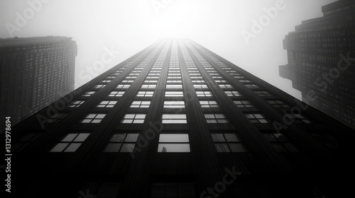 Iconic urban skyscraper with a distinct silhouette, towering above the city skyline