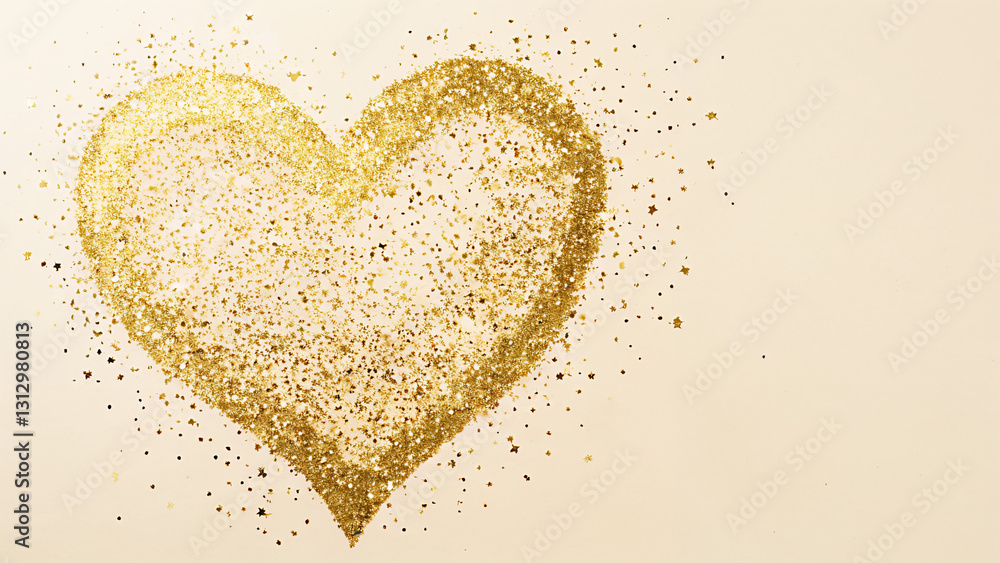 heart made out of gold glitter heart made out of gold glitter