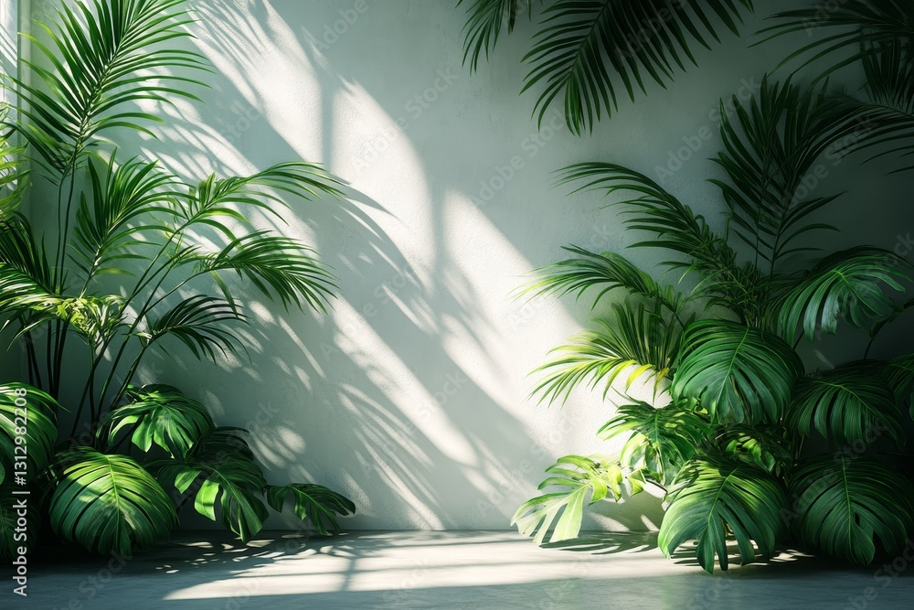 Fototapeta premium Tropical Plants in a Stylish Interior Setting