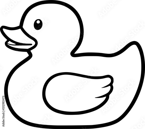 Black rubber duck silhouette isolated on white background. Rubber duck icon vector illustration design.

