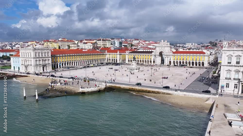 Lisbon Skyline At Lisbon In Lisbon District Portugal. Comercio Square Scenery. Ancient Cityscape. Lisbon Skyline At Portugal. Historical City Landscape. Tourism Travel Destination. Lisbon Skyline At Lisbon In Lisbon District Portugal. Comercio Square Scenery. Ancient Cityscape. Lisbon Skyline At Portugal. Historical City Landscape. Tourism Travel Destination.