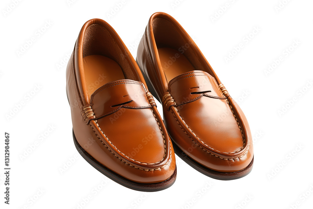 A pair of brown loafers isolated on transparent background A pair of brown loafers isolated on transparent background