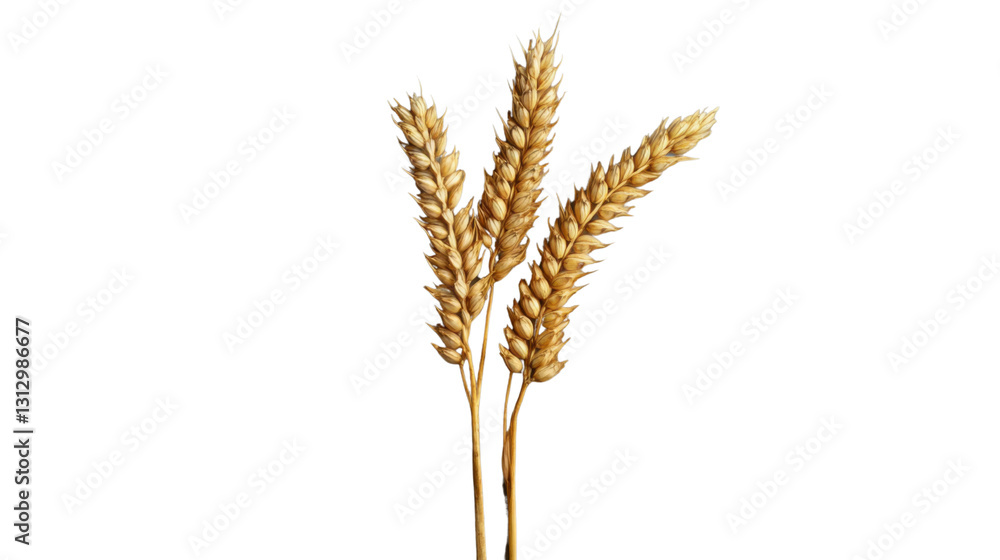Three ears of wheat growing on transparent background Three ears of wheat growing on transparent background