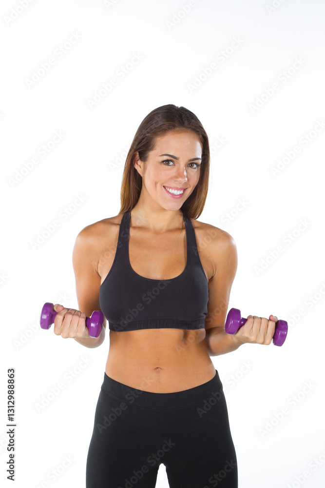 Strength in Elegance: Brunette Fitness Model Radiates Confidence and Beauty in the Studio Strength in Elegance: Brunette Fitness Model Radiates Confidence and Beauty in the Studio