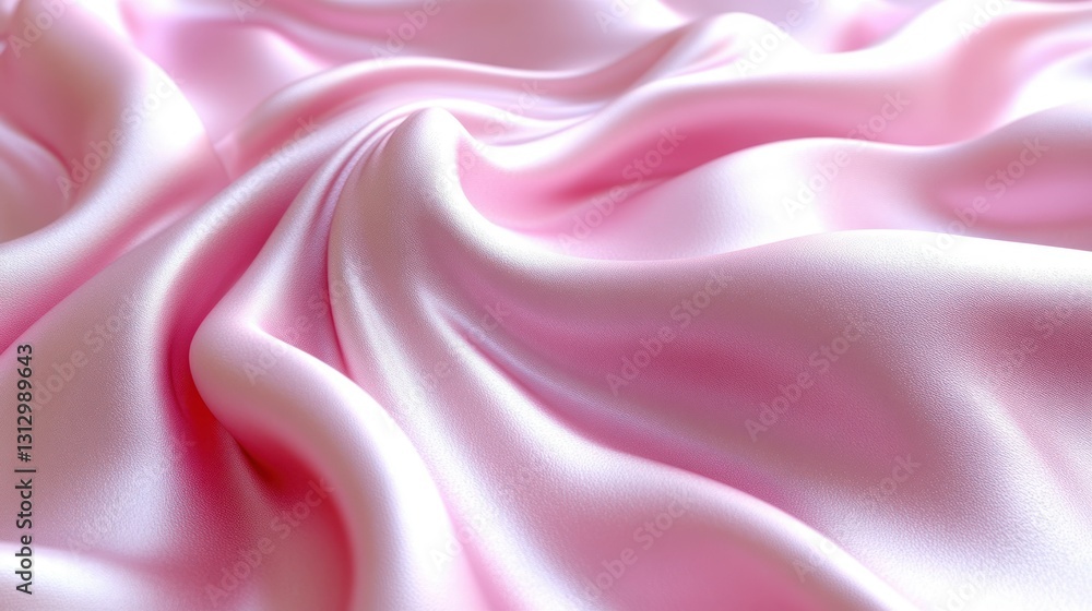 Obraz premium Pink silk fabric draped softly on background