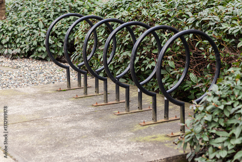 Wallpaper Mural Empty bike parking. Parking space or spot for multiple bikes. place for Parking at the house or shop of bicycles or scooters, environmental transport in the city.  Torontodigital.ca