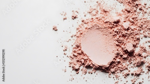 Subtle Elegance: A delicate swirl of blush powder creates an artistic display on the surface, its soft texture and gentle hue promising a touch of beauty and refinement.