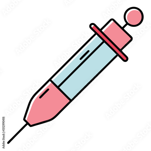 Minimalist Micropipette Drawing Vector | Line Art, Clipart & Cartoon Illustration, Minimalist micropipette vector illustration, perfect for clipart, cartoons, and line art designs.