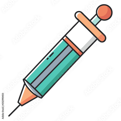 Minimalist Micropipette Drawing Vector | Line Art, Clipart & Cartoon Illustration, Minimalist micropipette vector illustration, perfect for clipart, cartoons, and line art designs.