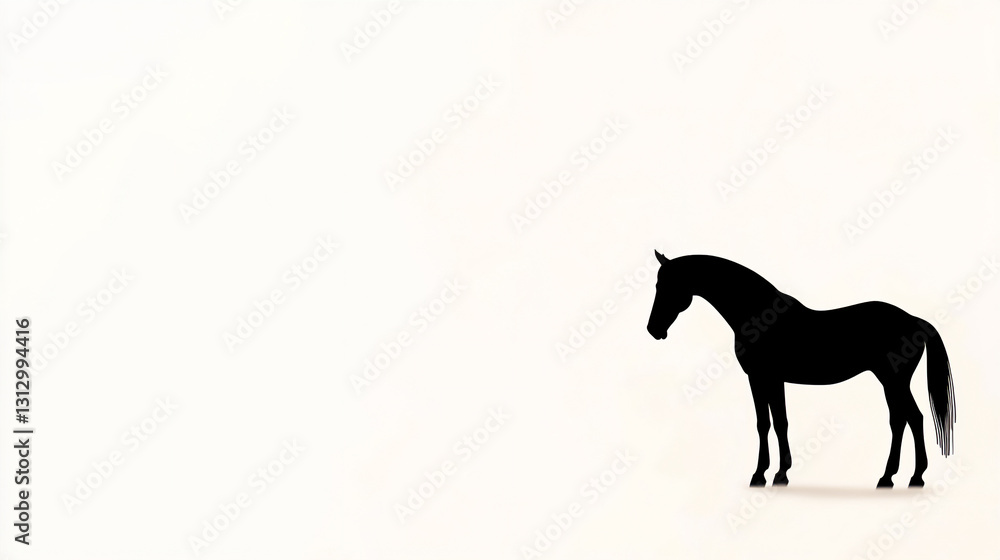 Fototapeta premium natural light p A simple silhouette of a hors