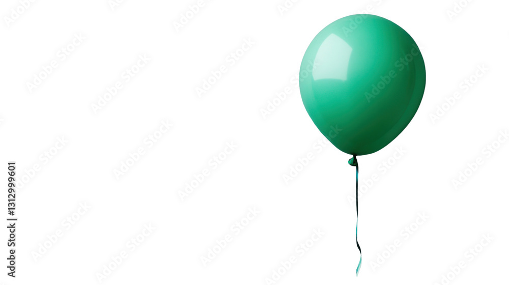 Single green balloon floating with transparent background Single green balloon floating with transparent background