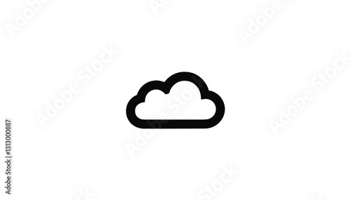 Cloud icon in flat black style