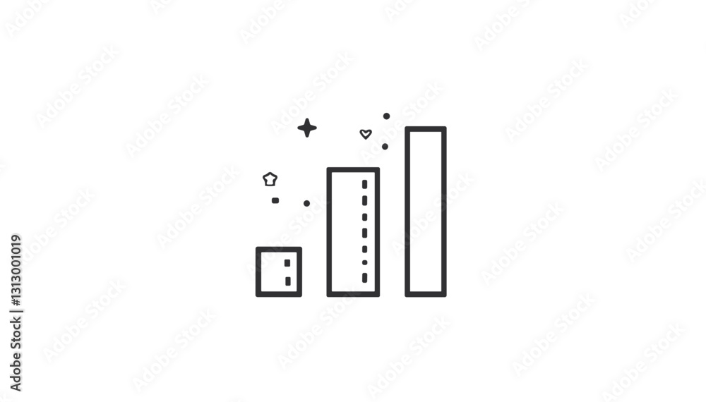 Bar chart illustration representing growth and progress Bar chart illustration representing growth and progress