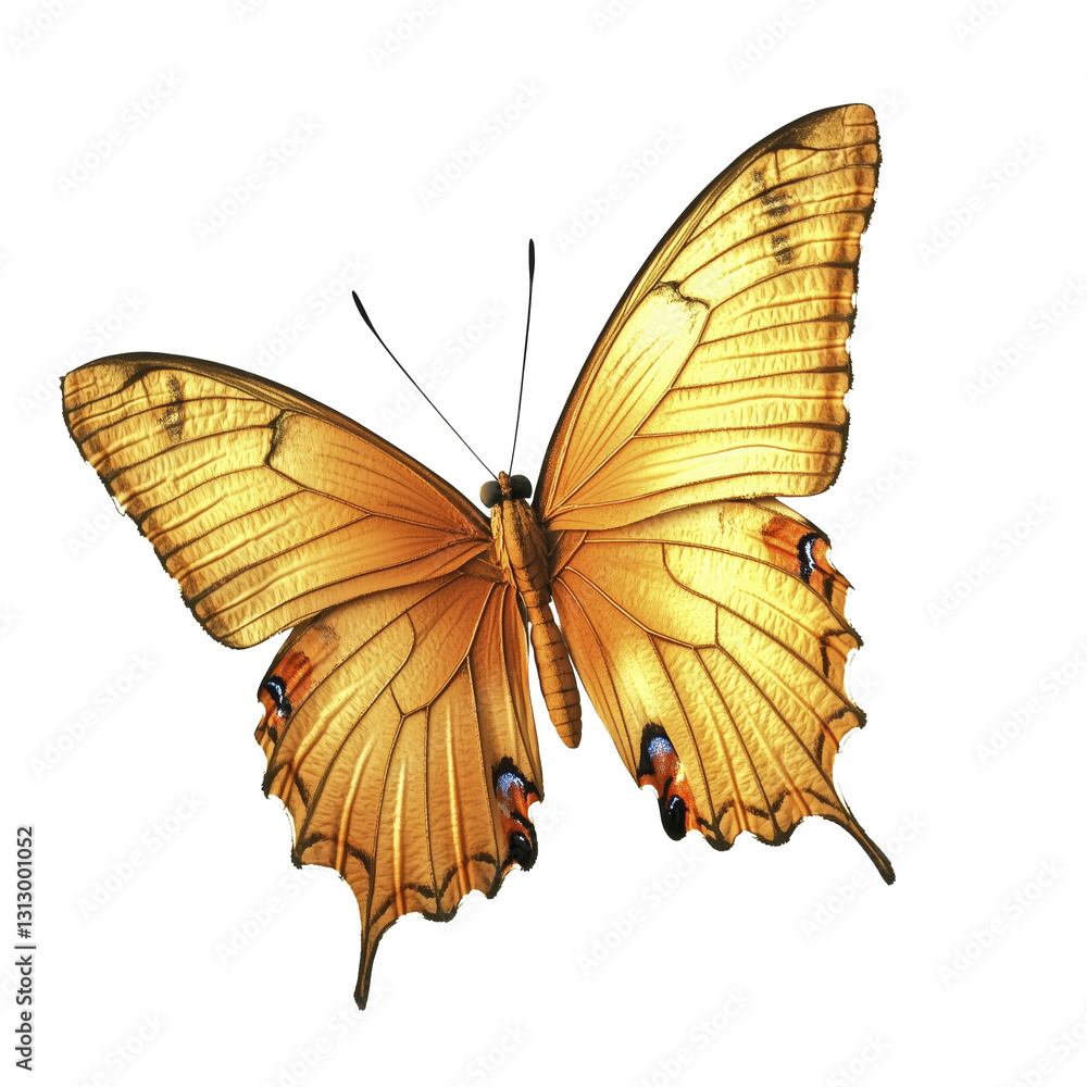 Naklejka premium Colorful flying butterfly transparent background