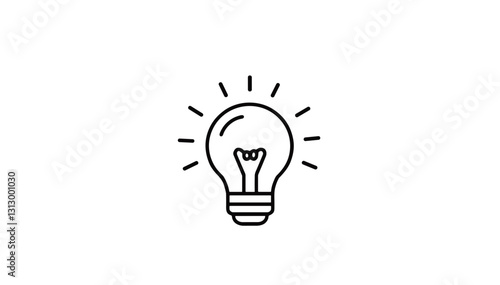 Light bulb vector icon symbolizing ideas, creativity, and innovation. Represents brainstorming, inspiration, and smart solutions. Perfect for business, technology, and creative concepts.