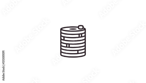 A vector icon in the form of a stack of coins, symbolizing. The stack of coins symbolizes monetary, banking and investment concepts. Suitable for use on websites and applications.