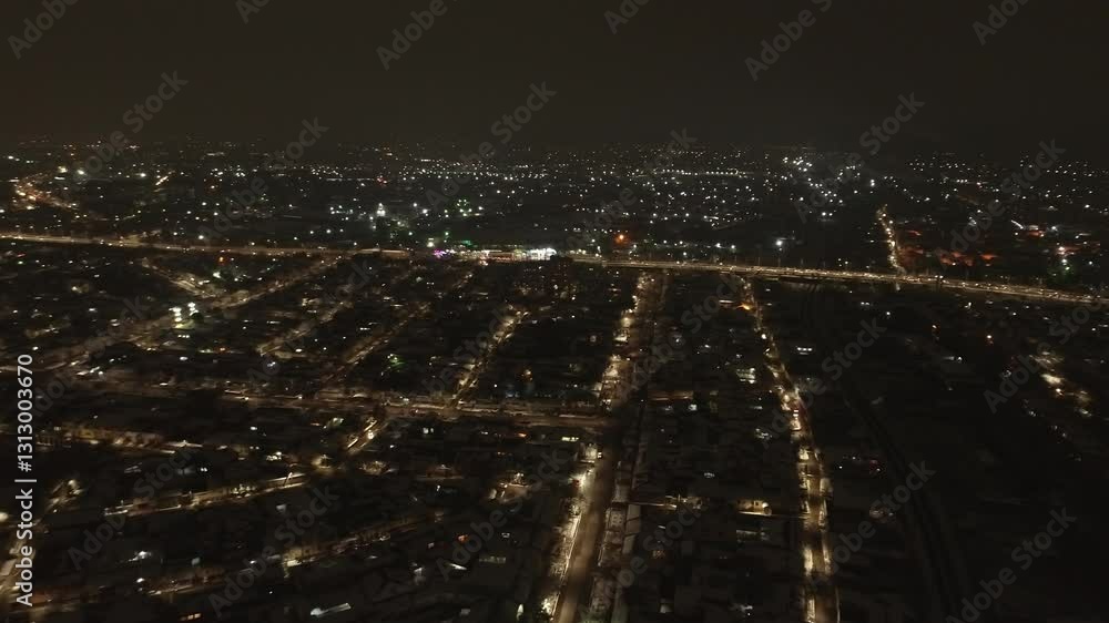 custom made wallpaper toronto digitalA drone over a illuminated city at night. Summer Night