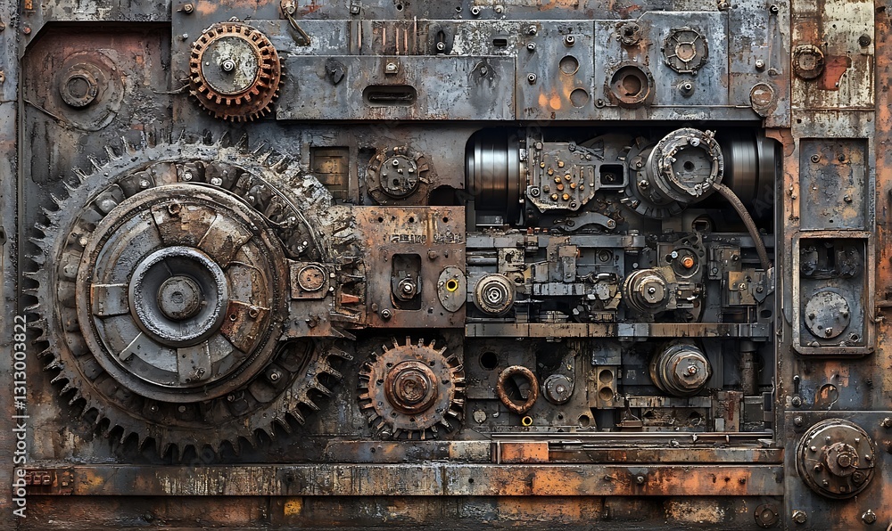 Rusty Metal Gears and Machinery Abstract Background Rusty Metal Gears and Machinery Abstract Background