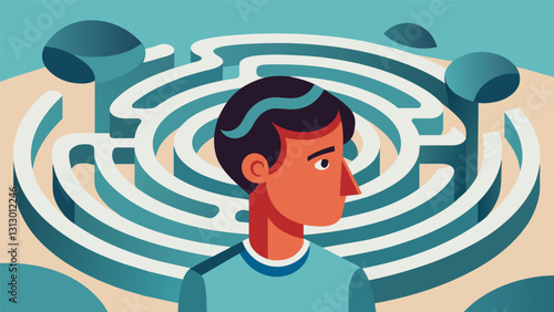 With my eyes closed I navigated through the labyrinth relying solely on my heightened senses to guide me and quiet my mind.. Vector illustration