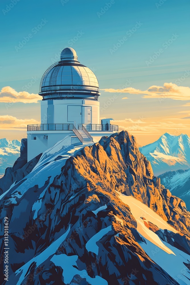 Obraz premium The modern observatory on the mountaintop