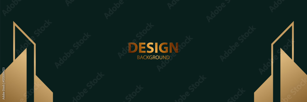 Gold geometric design on dark green background for website banner Gold geometric design on dark green background for website banner