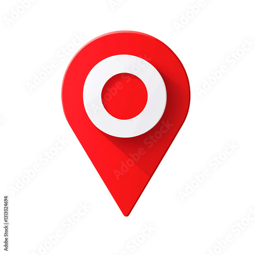 Pinterest Icon with Clean Pin Design Isolated on Transparent Background