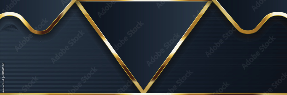 Gold lines, dark background, abstract art, website banner Gold lines, dark background, abstract art, website banner