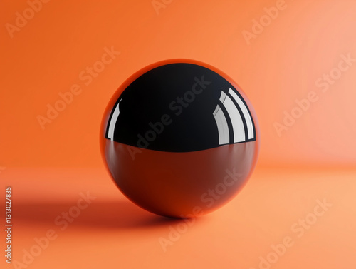 3D sentient AI orb isolated on a solid color background