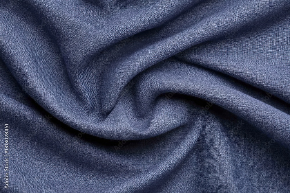 Midnight blue fabric texture flowing gently, creating soft folds