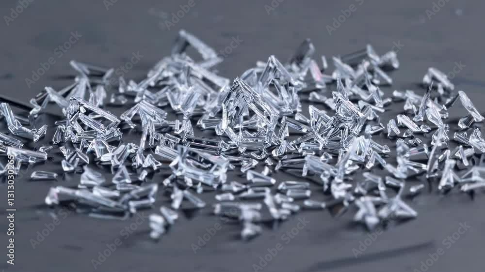 Shimmering crystal pieces are dispersed across a dark background, creating an eye-catching and textured landscape ideal for various artistic applications and design inspiration. Shimmering crystal pieces are dispersed across a dark background, creating an eye-catching and textured landscape ideal for various artistic applications and design inspiration.