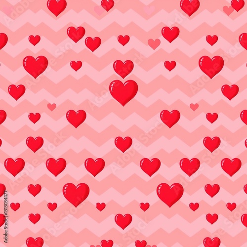 Heart Chevron Pattern Background for Valentine's Day Celebrations