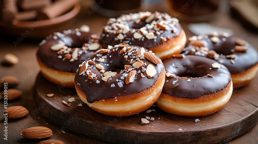 chocolate donuts on a plate chocolate donuts on a plate