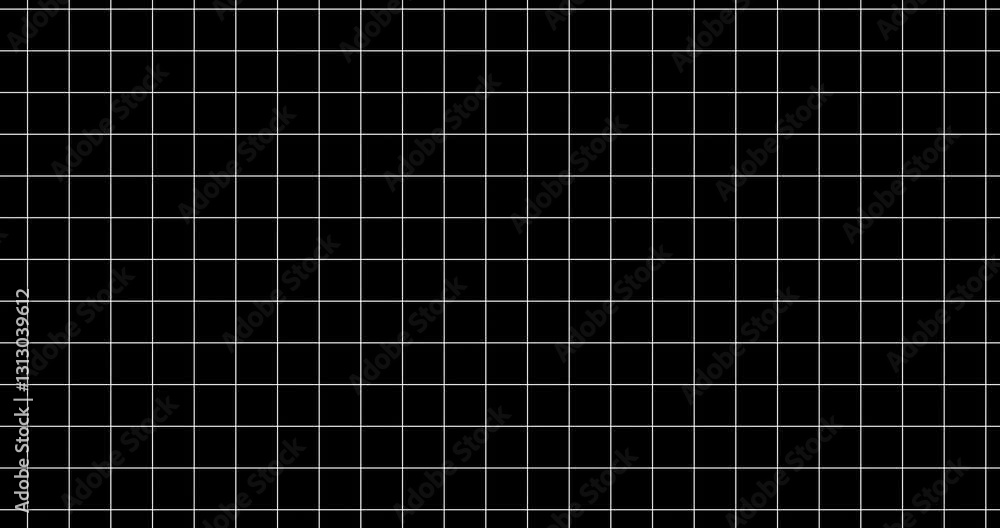 White grid lines on black abstract background. Grid line for overlay layer or alpha channel. Abstract, Graph, Pattern, Grid, Graphics, Template, Animation, BG - 4K Video