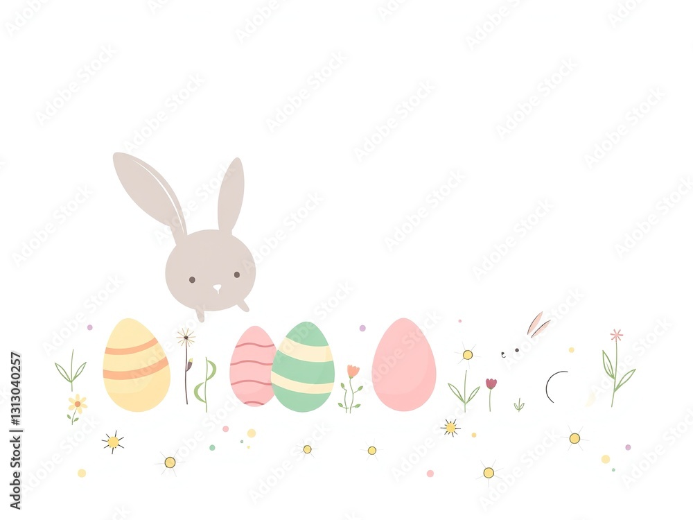 Fototapeta premium Simple Easter Line Art Illustrations for Minimalist Design
