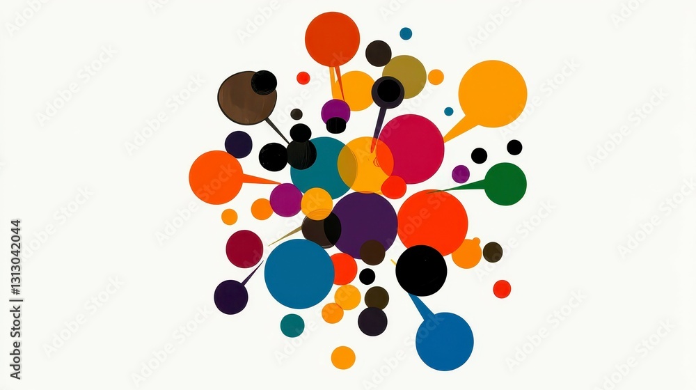 Colorful abstract composition featuring circular shapes and dots in vibrant hues showcasing a playful artistic design Colorful abstract composition featuring circular shapes and dots in vibrant hues showcasing a playful artistic design