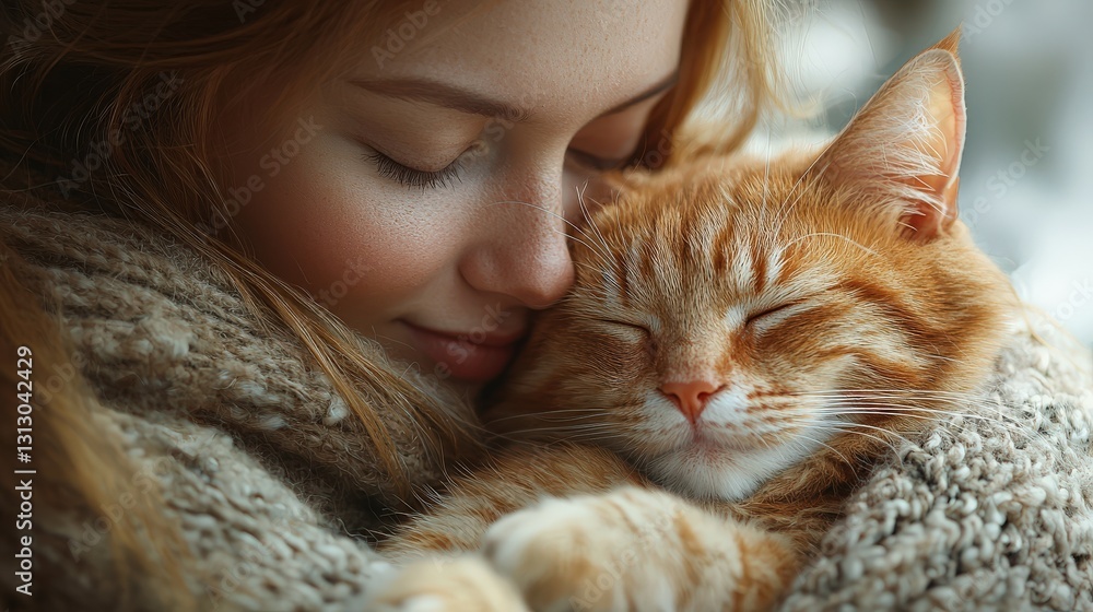 3D-rendered person cuddling a cat, highlighting the warmth and comfort of pet companionship, isolated on white. 3D-rendered person cuddling a cat, highlighting the warmth and comfort of pet companionship, isolated on white.