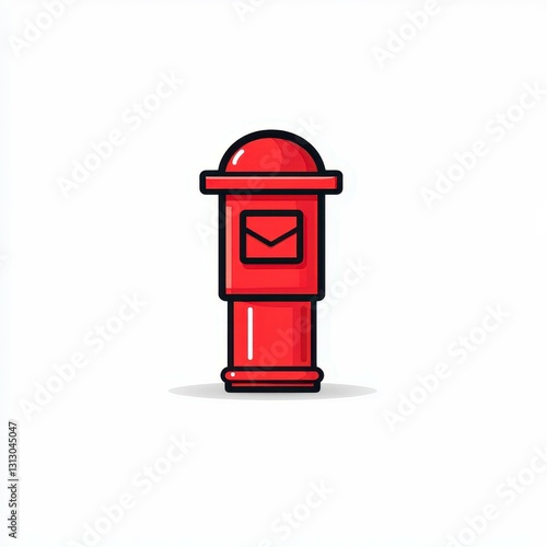 Wallpaper Mural Illustrative red mailbox standing prominently against a clean, white background, representing mail and communication. Torontodigital.ca