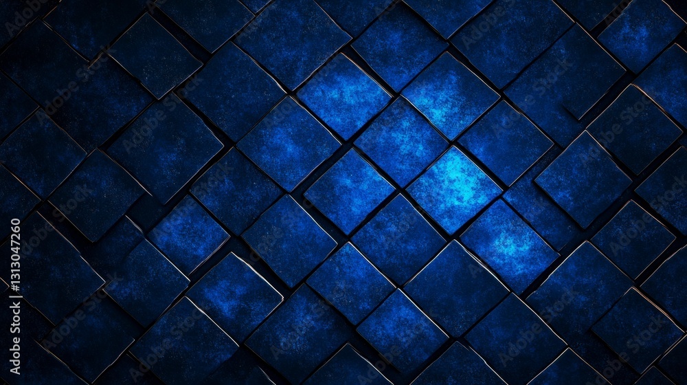 Abstract blue textured background with interlocking square tiles presenting a mosaic pattern of varying shades Abstract blue textured background with interlocking square tiles presenting a mosaic pattern of varying shades