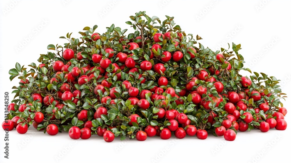Red berries bush pile, studio shot, white background, harvest Red berries bush pile, studio shot, white background, harvest
